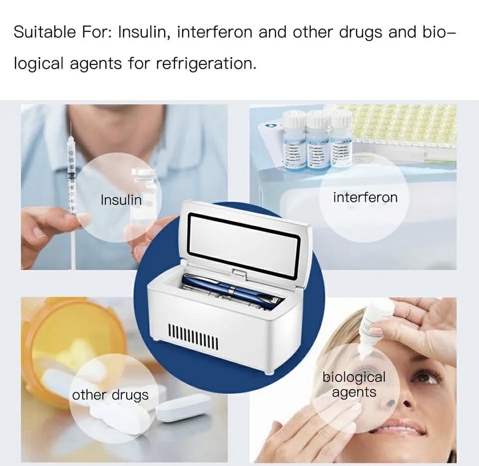 ثلاجة حافظة تبريد محمولة لجميع انواع الادوية المتحسسة من الحرارة ضمان سنة كاملة