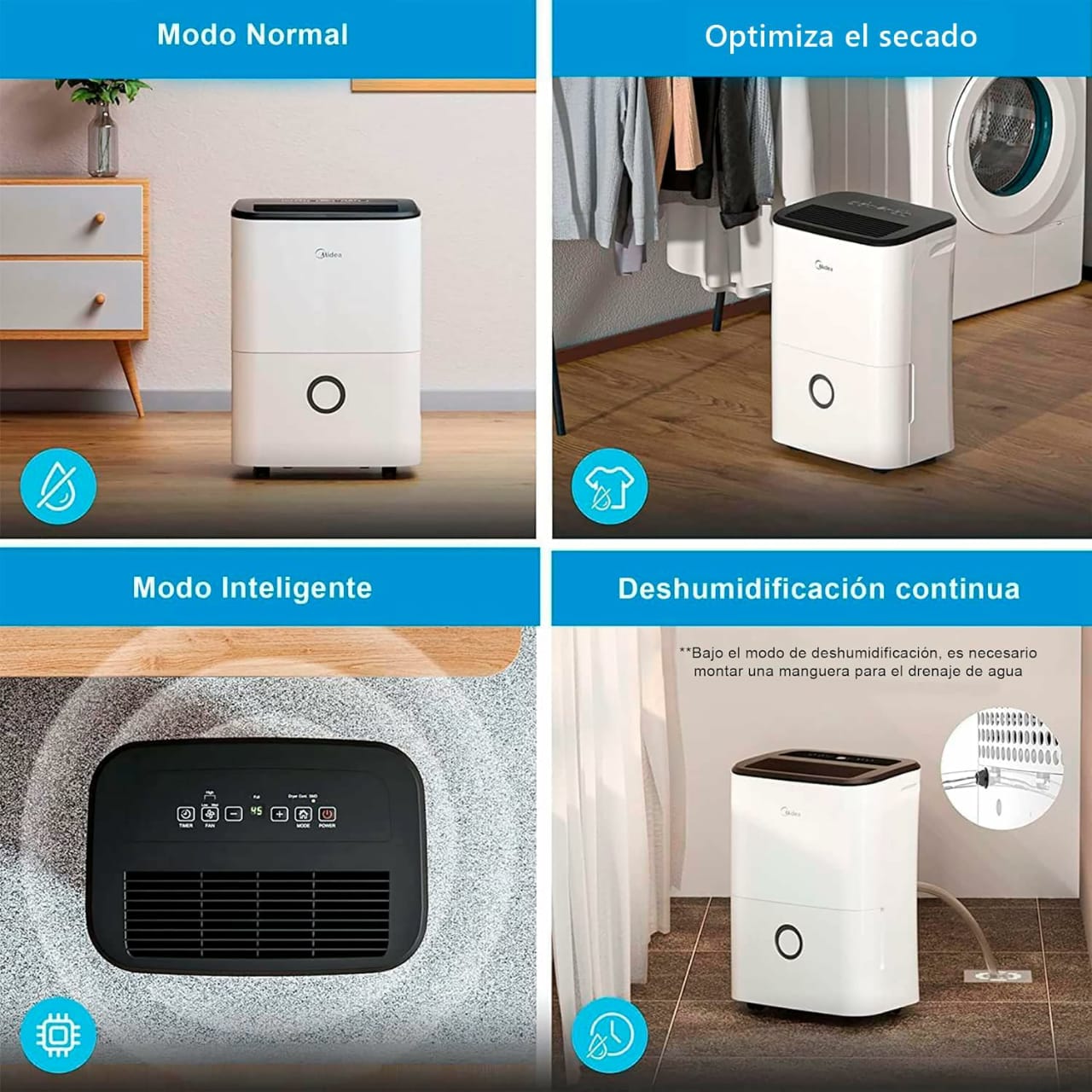 جهاز شفط الرطوبة المتنقل من Midea – الحل المثالي لبيئة صحية ونقية! 💨🏠 🔹 إزالة رطوبة فائقة الكفاءة: