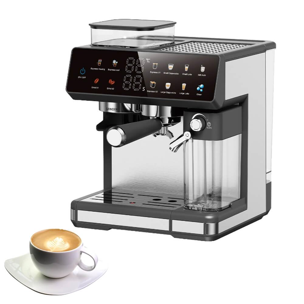 جهاز القهوة الذكي 3 في 1 (طحن البن – تبخير الحليب – تحضير القهوة) 💎