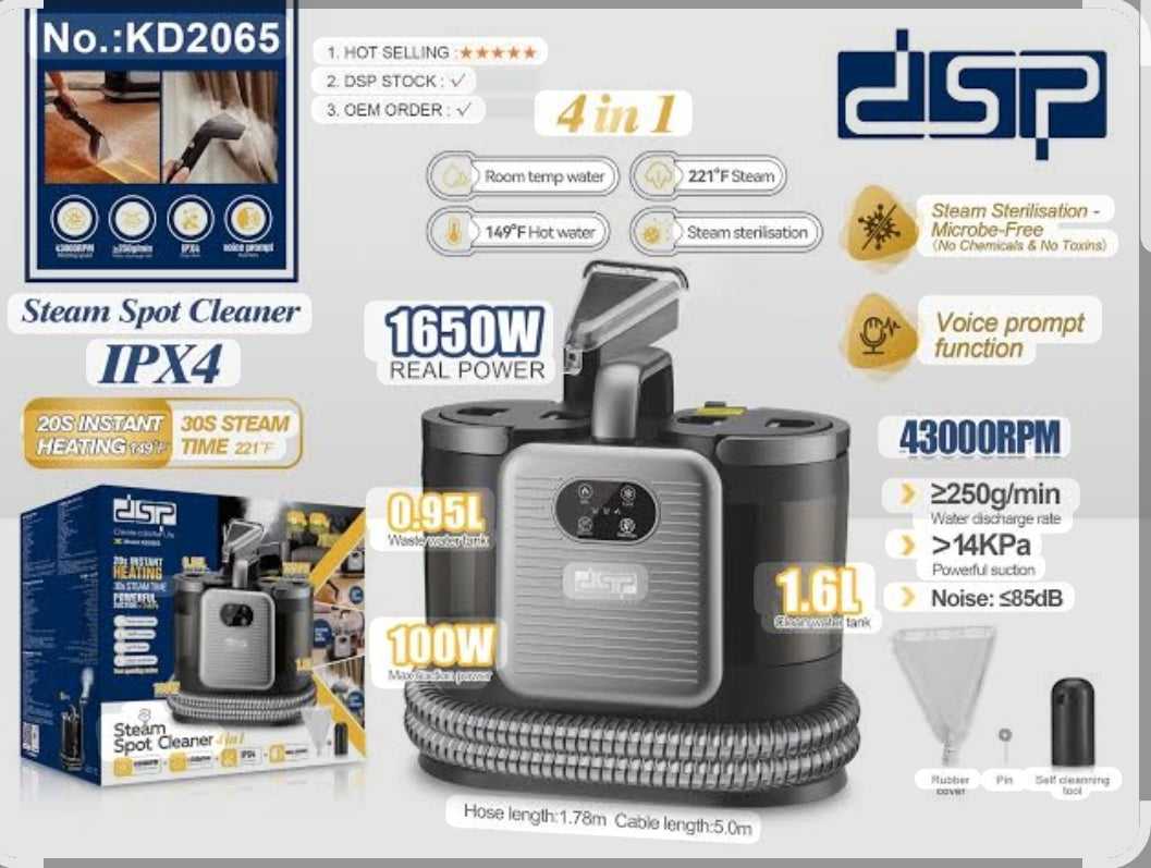 جهاز تنظيف بالبخارفي اليمن 🔥 4 في 1: ماء عادي، ماء ساخن، بخار، وتعقيم بالبخار! 💨🦠